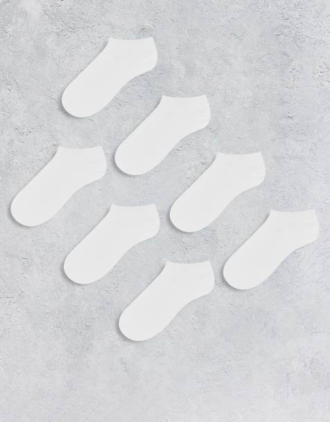 ASOS DESIGN - Set van 7 paar sportsokken in wit - view 1