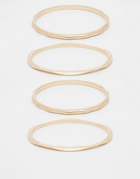 ASOS DESIGN - Set van armbanden met gesmolten ontwerp in geborsteld goud - view 1