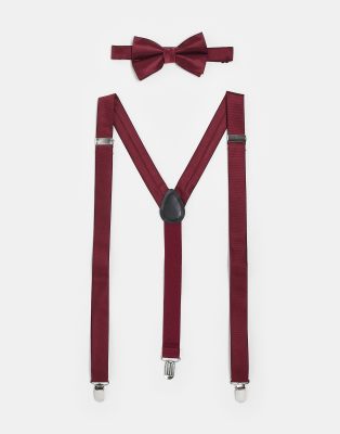 Dcsfadq Bretels en vlinderdas set, verstelbaar rugband bretels