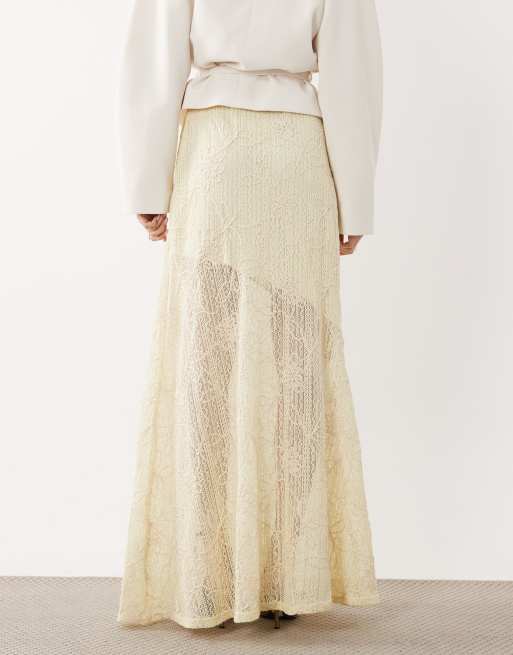 ASOS DESIGN set virkad maxikjol i citron, 5 av 5