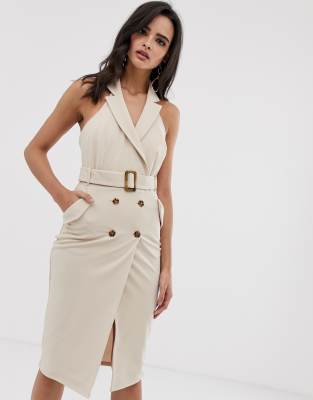 tuxedo midi dress