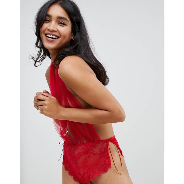 ASOS DESIGN sexy sheer tulle & lace bodysuit