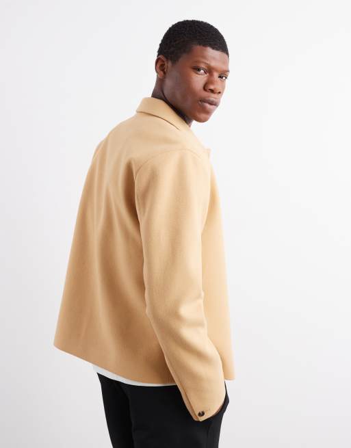 ASOS DESIGN - Shacket van wol-achtig materiaal in camel, 3 van 5