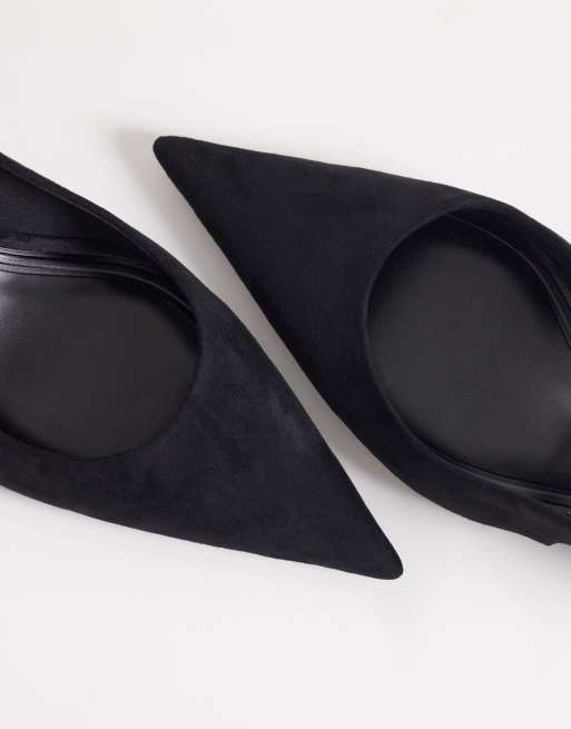 ASOS DESIGN - Shade - Chaussures à petit talon et bride arrière en suédine - Noir, 2 de 4
