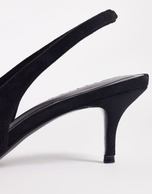 ASOS DESIGN - Shade - Chaussures à petit talon et bride arrière en suédine - Noir, 4 de 4