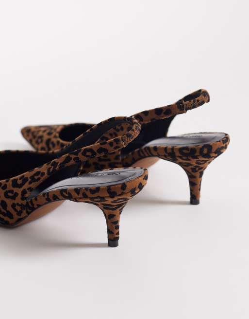 ASOS DESIGN - Shade - Scarpe con tacco a spillo e cinturino posteriore in camoscio leopardato, 4 di 4