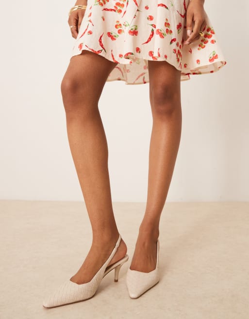 ASOS DESIGN - Shake - Scarpe bianco sporco con design intrecciato e tacchetto a spillo, 3 di 4