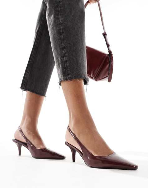 ASOS DESIGN - Shake - Scarpe con tacchetti a spillo bordeaux con cinturino posteriore - view 1