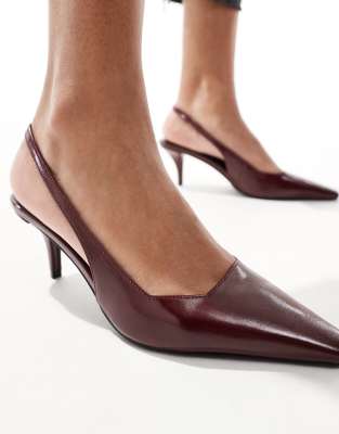 Asos Design Shake Slingback Kitten Heels