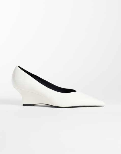 ASOS DESIGN Shakira kilklackspumps i vitt - view 1