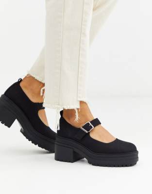 black chunky heel mary janes