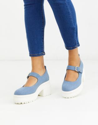 denim mary jane shoes