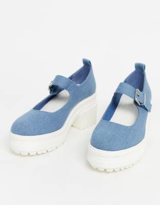 denim mary jane shoes