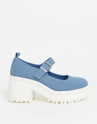 denim mary jane shoes