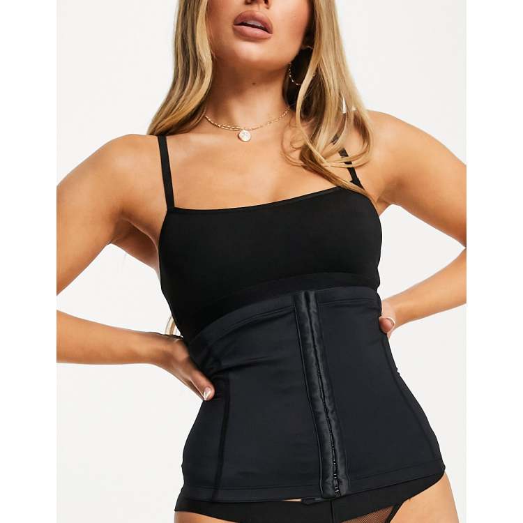 ASOS DESIGN shaping waist cincher in smoothing fabric in black