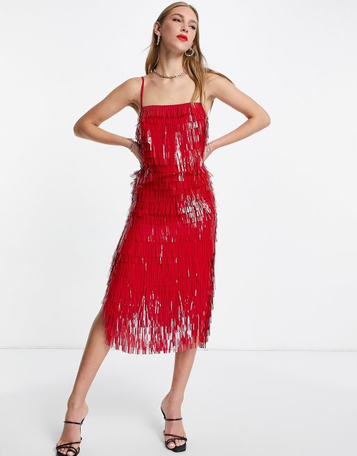 Asos on sale abito rosso