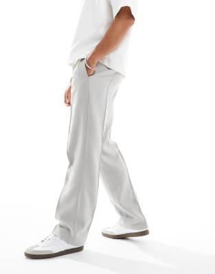 Asos Design Sharp Straight Leg Sweatpants In Gray