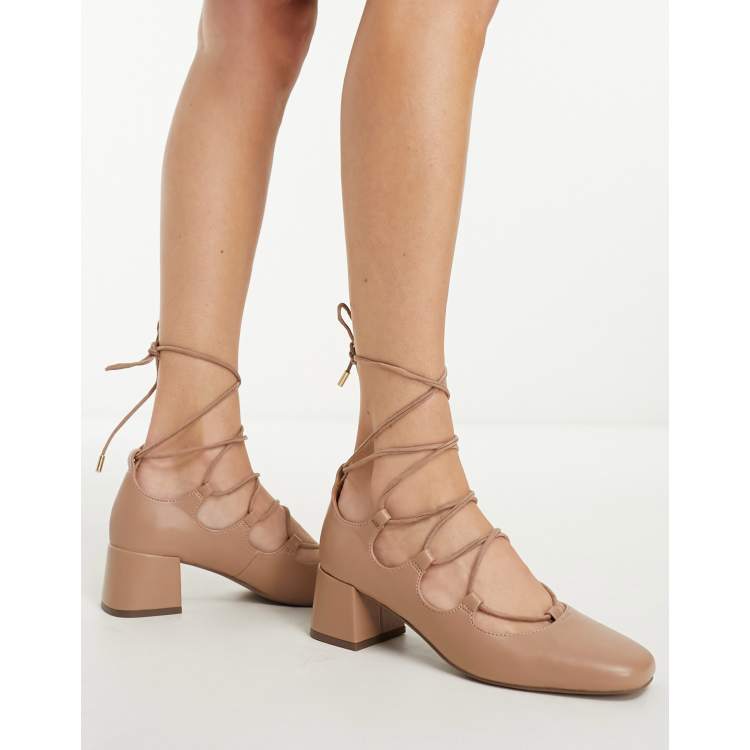 Ghillie lace up block sales heels