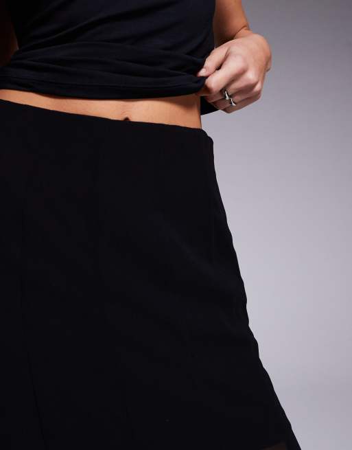ASOS DESIGN sheer and solid fishtail maxi skirt in black, 4 of 5