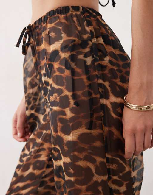 ASOS DESIGN sheer animal print beach trouser, 5 of 5