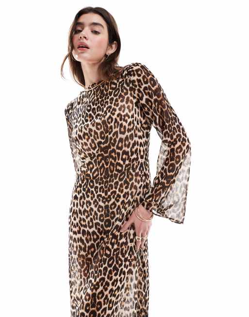 Chiffon leopard dress best sale