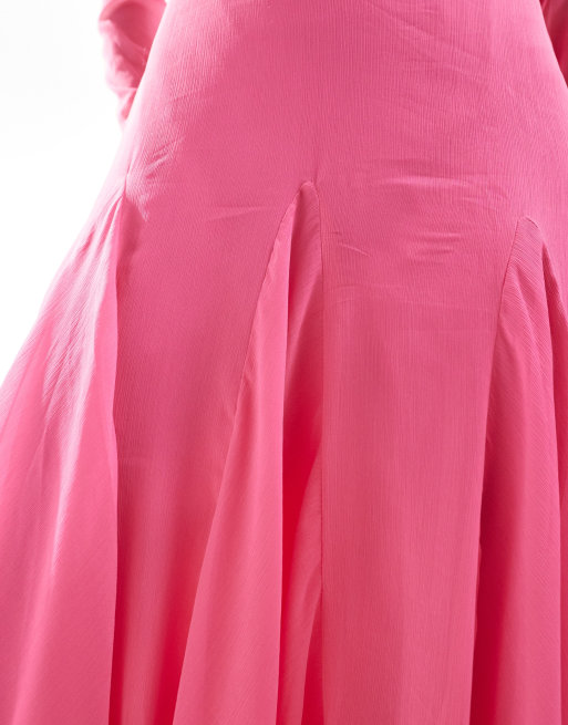 ASOS DESIGN sheer chiffon midaxi tent dress in bright pink | ASOS