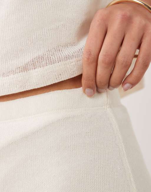 ASOS DESIGN sheer co-ord maxi skirt in white, 3 of 5