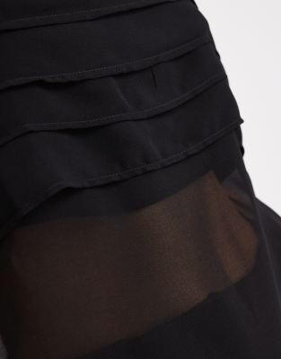 Asos Design Sheer Detail Cami Top In Black