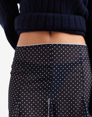 Asos Design Sheer Fishtail Knee Length Skirt In Black