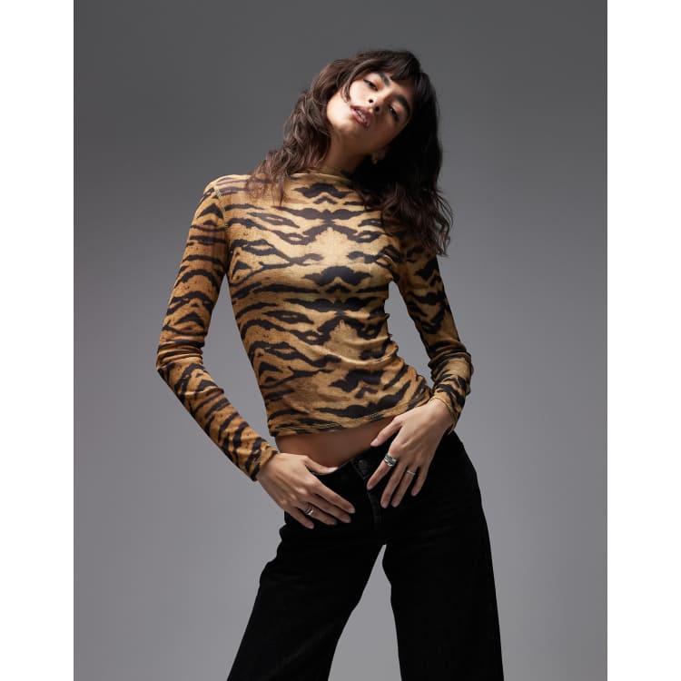 トップス UND LANDSCAPE PRINT LONG TOP 210040102-1-tigerprint?$n_750w