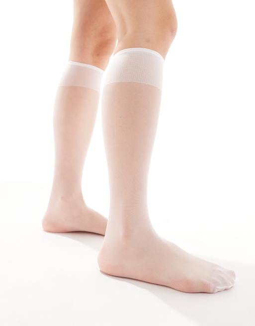 Sheer white shop knee high socks