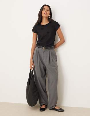Asos Design Sheer Knit Polka Dot Top With Cap Sleeve In Black