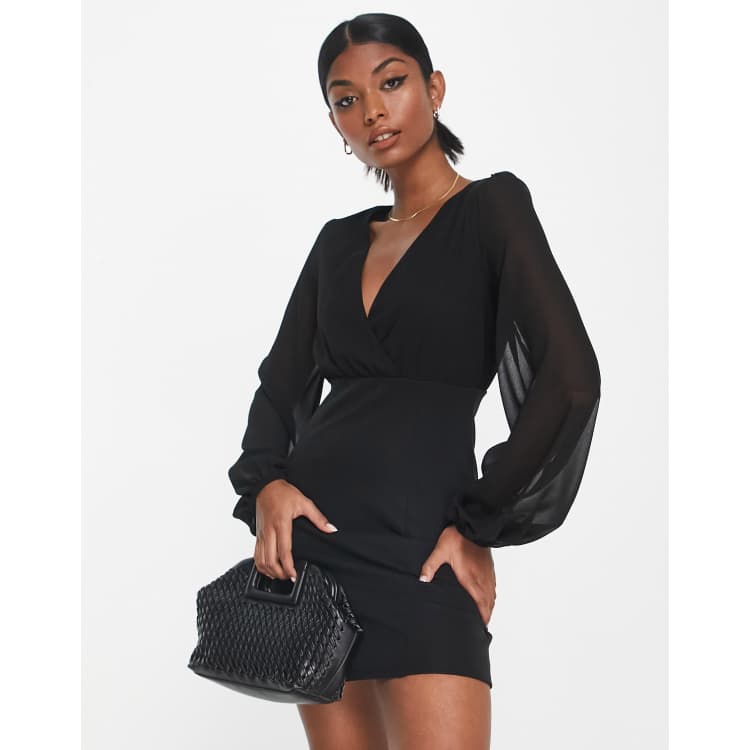 Asos black evening dress online