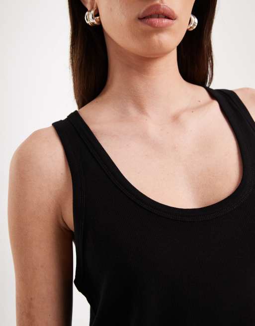 ASOS DESIGN sheer loose fit scoop neck tank top in black, 3 of 4