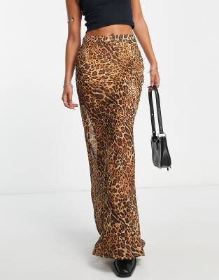 Leopard maxi shop skirt yoga