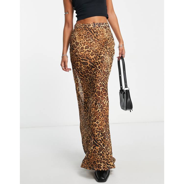 Silk leopard hotsell maxi skirt