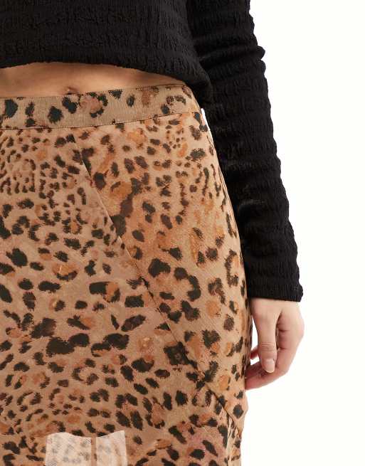 Leopard print skirt shops oasis