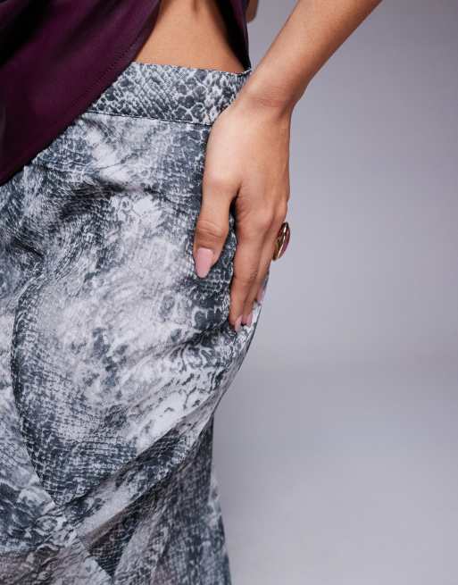 Snake print skirt asos top