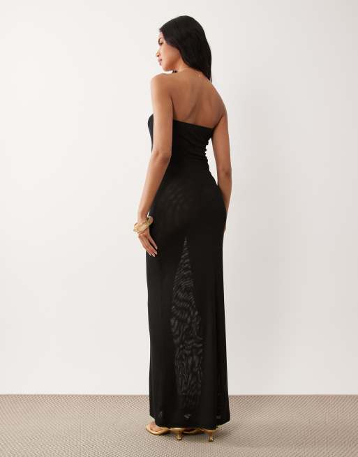 black linen strapless mini dress Your favorite Black Linen Strapless Dress – Triple Charm Boutique main image 1