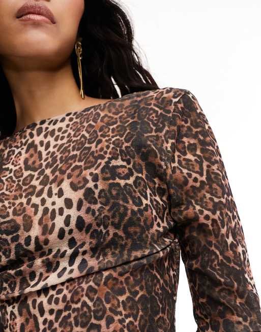 Sheer cheetah top deals