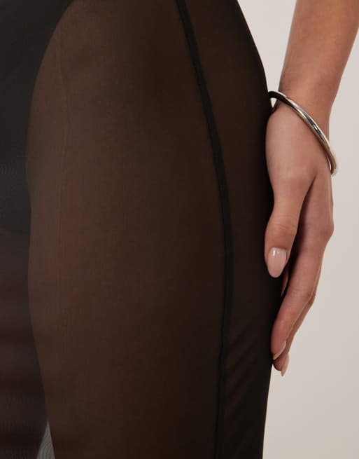 ASOS DESIGN sheer mesh midi skirt in black, 5 of 5