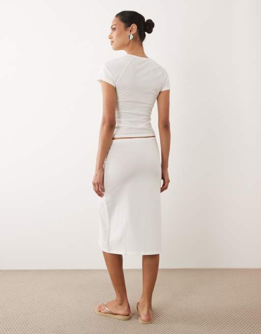 ASOS DESIGN sheer midi skirt in cream - part of a set, 5 of 5