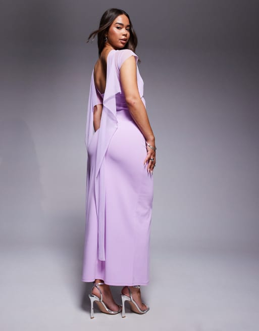 asos design sheer overlay maxi dress in light pink ASOS DESIGN sheer overlay maxi dress in lilac