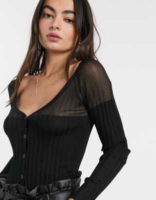 sheer black cardigan