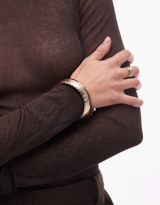 ASOS DESIGN sheer second skin gauzy mesh long sleeve top in chocolate brown