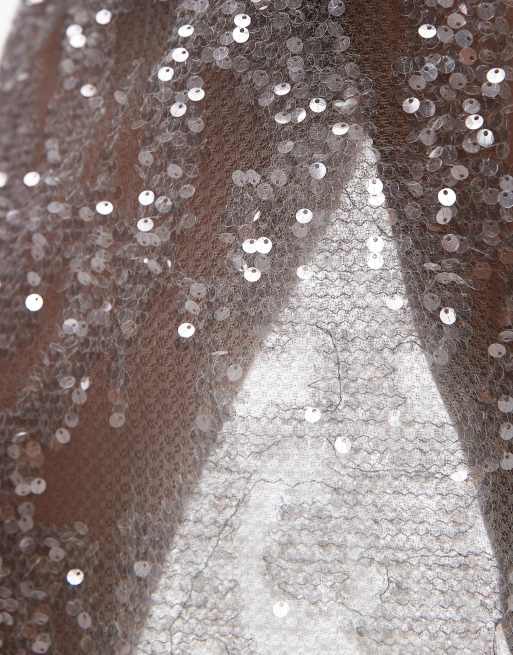 ASOS DESIGN sheer sequin mesh maxi skirt in mint, 5 of 5