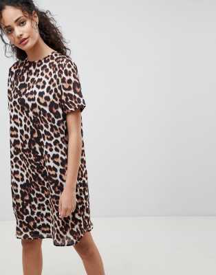 leopard print shift dress asos