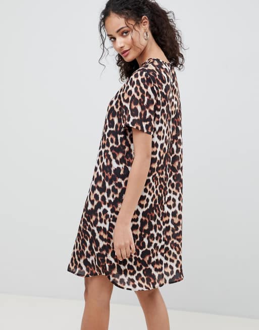 Leopard print shop shift dress asos