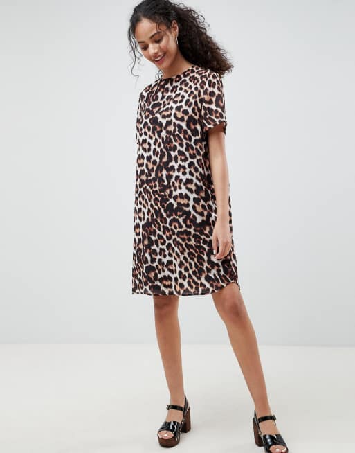 Leopard print outlet shift dress asos