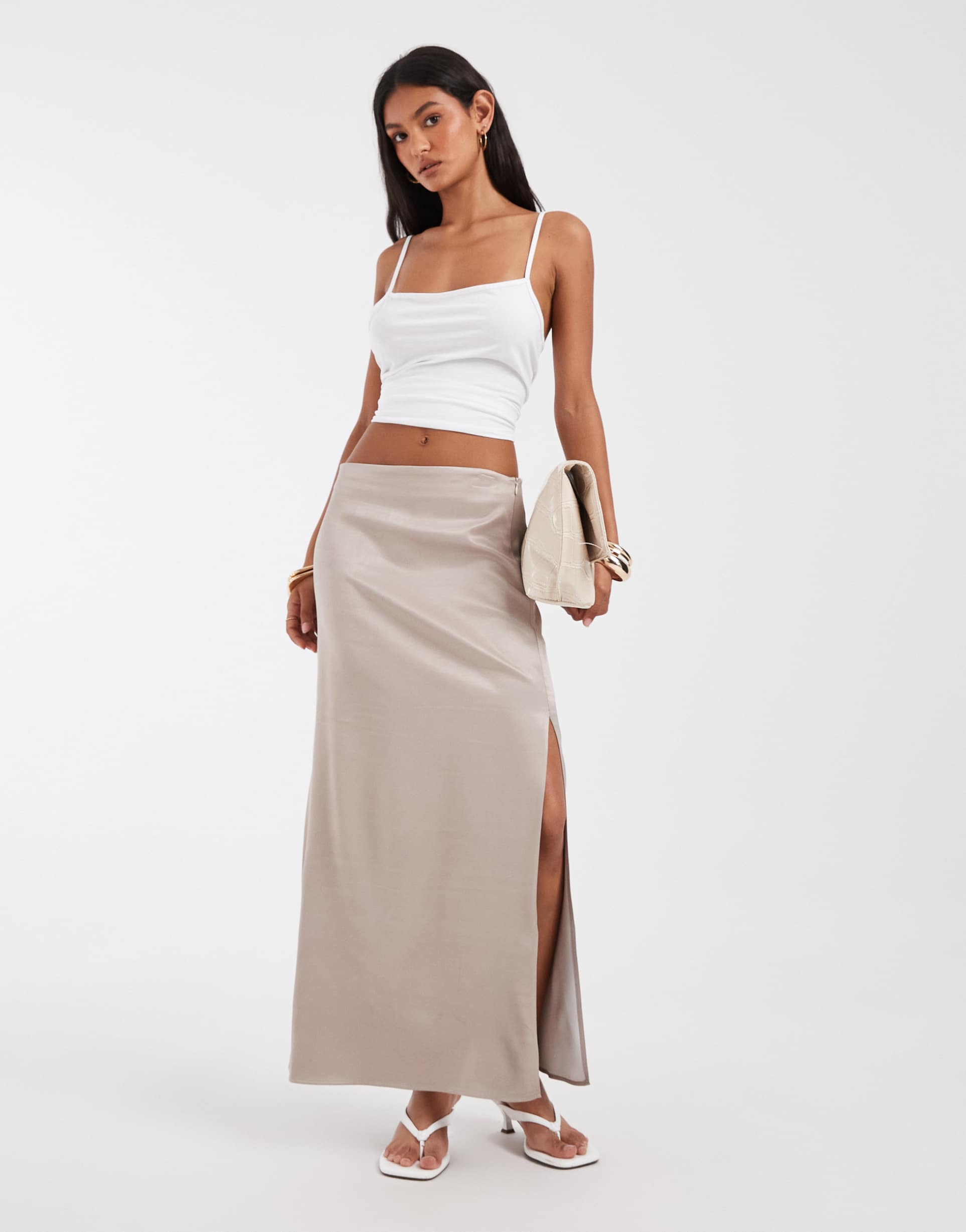 asos design sheer split side maxi skirt in blue - part of a set